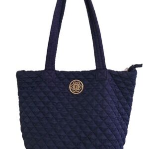 Elegant avy Quilted Tote Bag